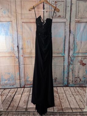 cape cod wedding guest dress Plus Size Black - Glitter Chiffon Cocktail Dress perfect for wedding guests Overskirt Women's Faux Leather Dresses Size:US 161 W